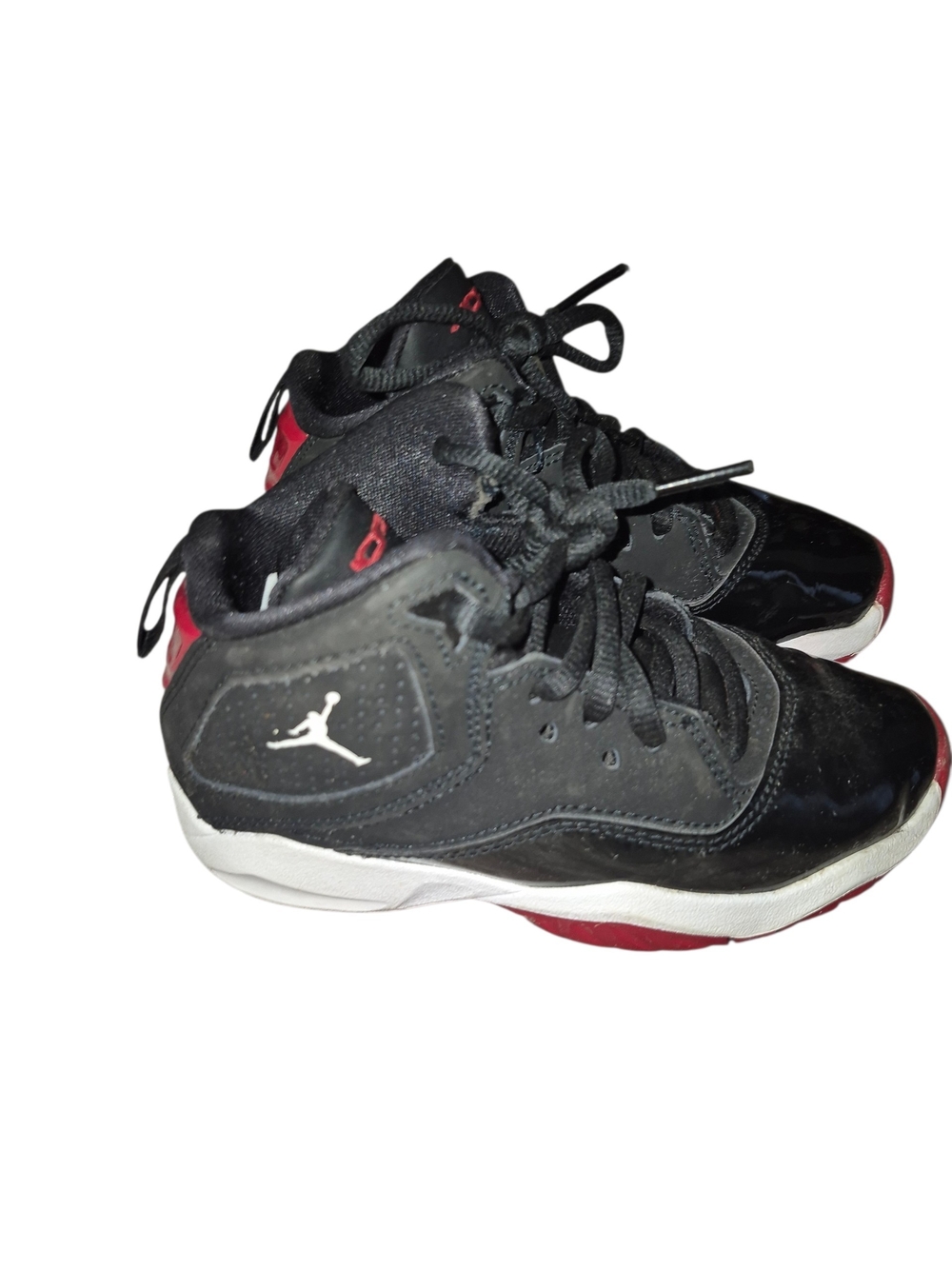 Air Jordan Kids Black & Red Basketball Sneakers Size 10.5